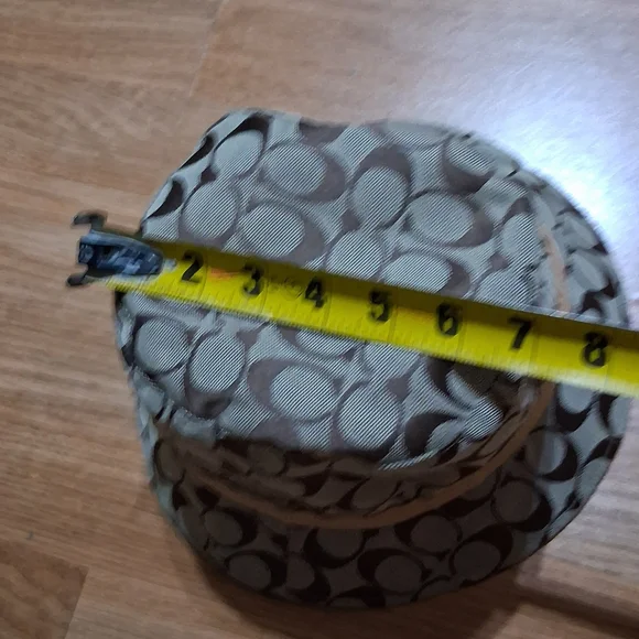 Coach Hat Patterned Bucket Hat with Orange Lining - Picture 6 of 11